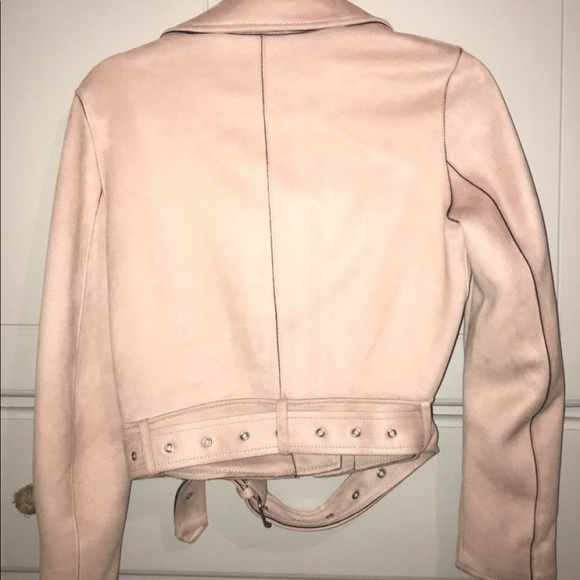 ZARA LIGHT PINK CROPPED MOTO JACKET - Picture 6 of 6